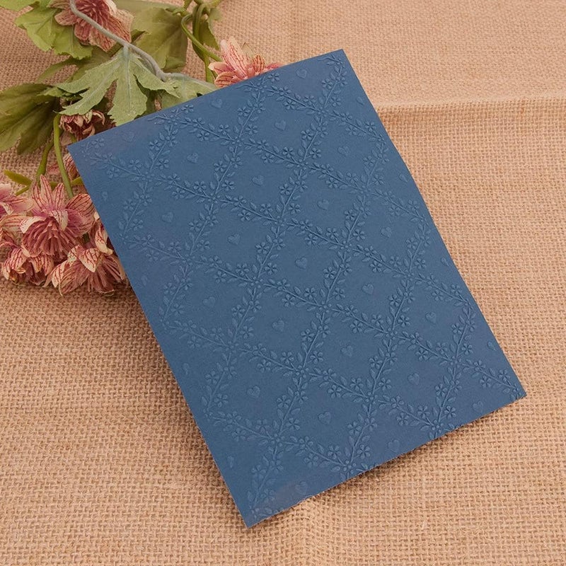 Arbuya Flowers Grid Heart Texture Plastic Embossing Folders for Card Making Scrapbooking or Paper Crafts - Image 5